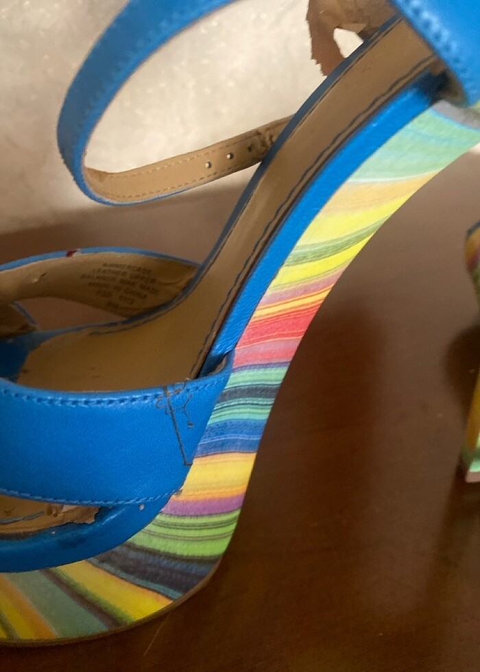 Kadın platform topuk bilekten bağcıklı ayakkabı - Görsel 3