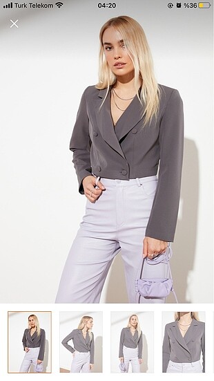 Antrasit blazer crop