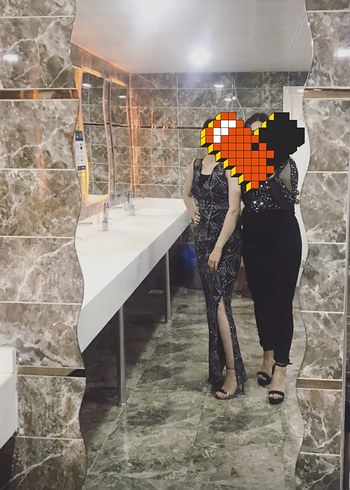 Siyah Yılan Desenli Uzun Abiye Elbise