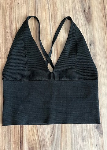Siyah Mini triko Bralet