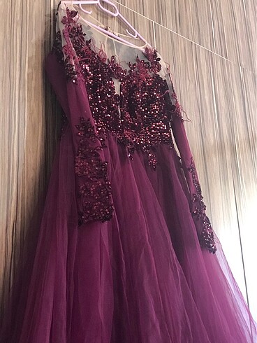 42 Beden bordo Renk Abiye Elbise