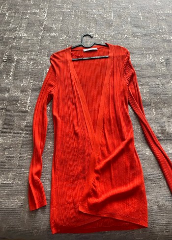 Kırmızı Kadın Midi Hırka - Görsel 2