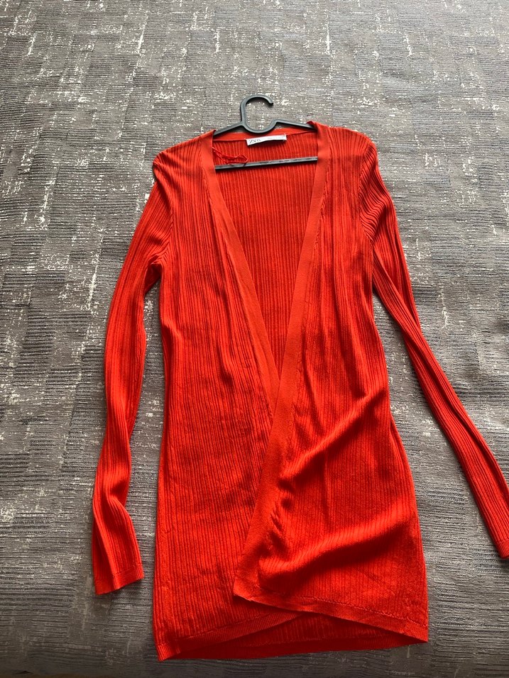 Kırmızı Kadın Midi Hırka - Görsel 2