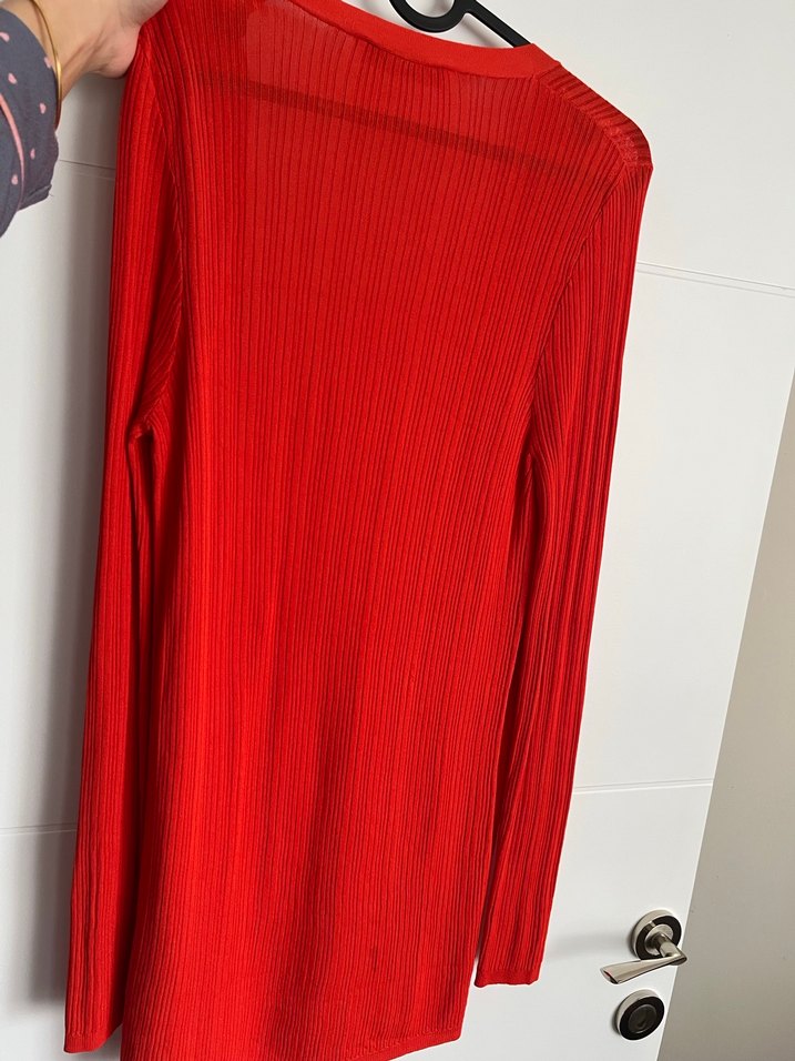 Kırmızı Kadın Midi Hırka - Görsel 4