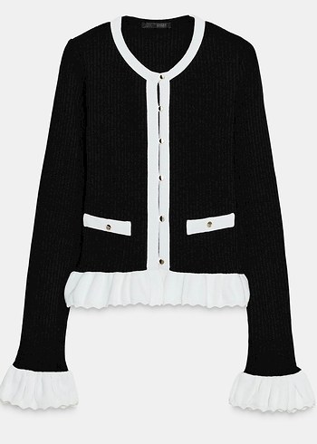 Zara Fırfırlı Triko Hırka - Görsel 6