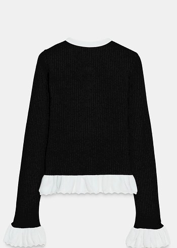 Zara Fırfırlı Triko Hırka - Görsel 4