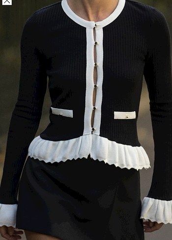 Zara Fırfırlı Triko Hırka - Görsel 2