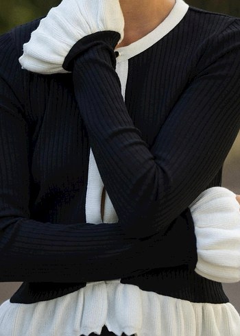 Zara Fırfırlı Triko Hırka - Görsel 7