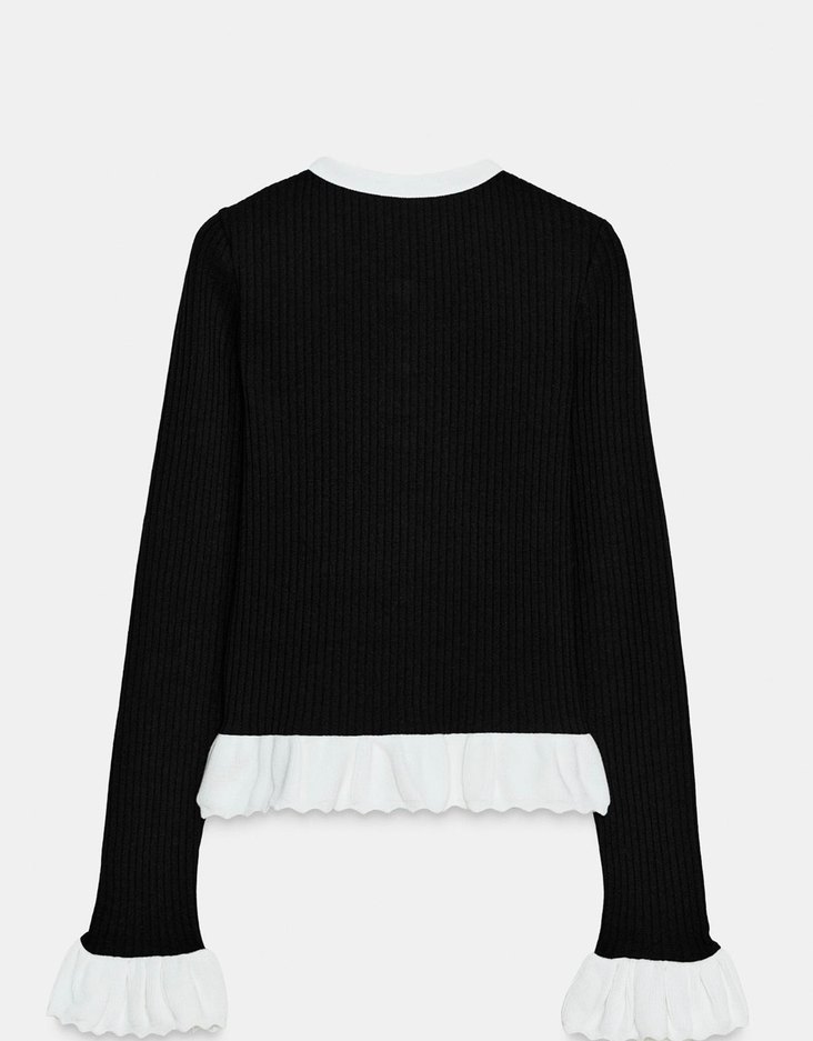 Zara Fırfırlı Triko Hırka - Görsel 4