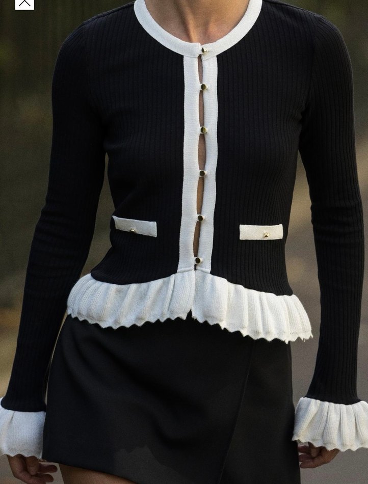 Zara Fırfırlı Triko Hırka - Görsel 2