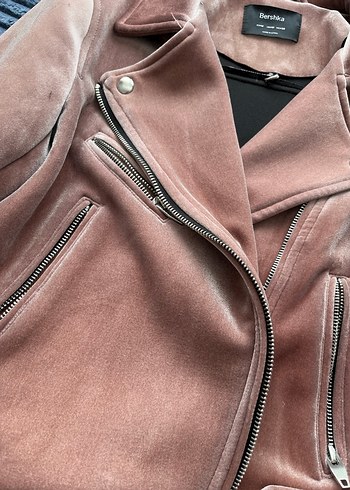 Bershka Kadife Biker Ceket - Görsel 5