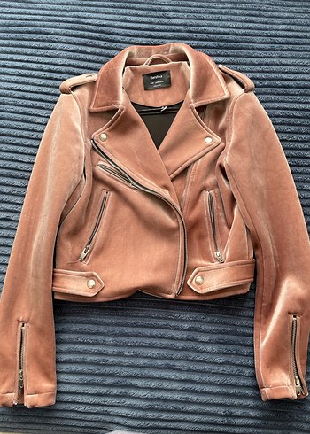 Bershka Kadife Biker Ceket - Görsel 9