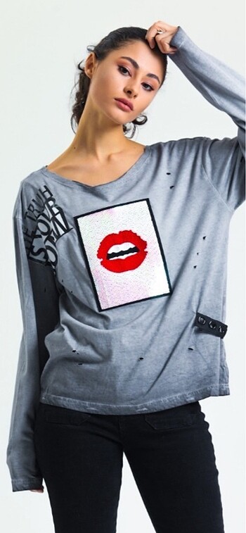 m Beden QDesignLab füme M bd yeni etiketli tshirt