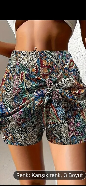 Boho tarz S bd bağlamalı yeni şort
