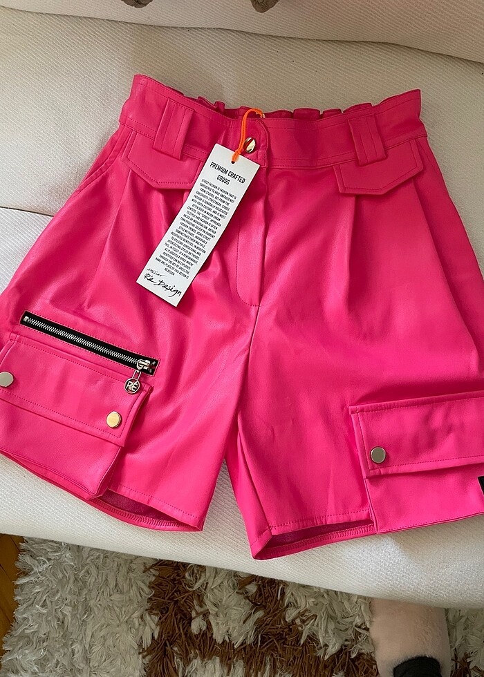Re Design 36-38 uyumlu neon pembe yeni etiketli şort - Görsel 5