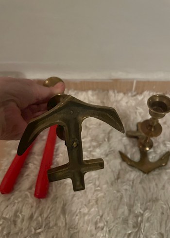 İthal pirinç marin temalı ikili şamdan - Görsel 5