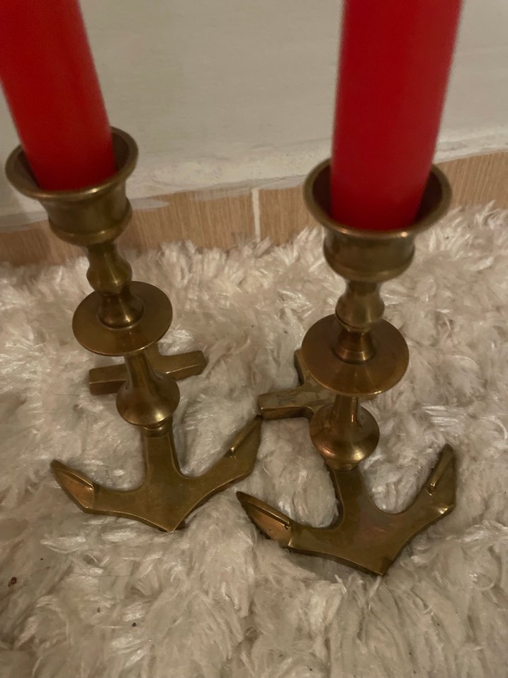 İthal pirinç marin temalı ikili şamdan - Görsel 3