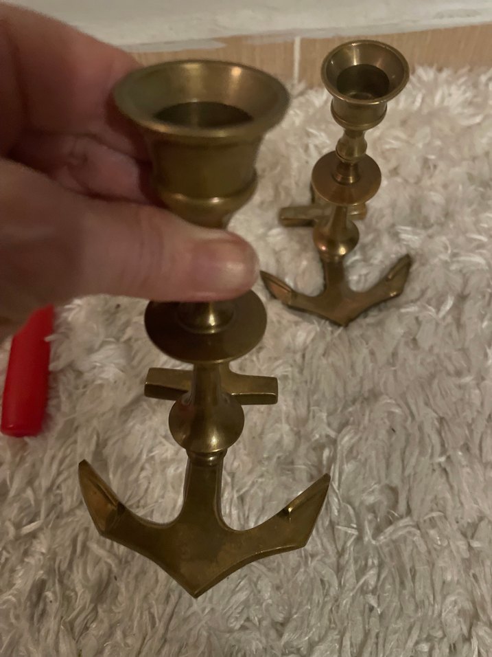 İthal pirinç marin temalı ikili şamdan - Görsel 4