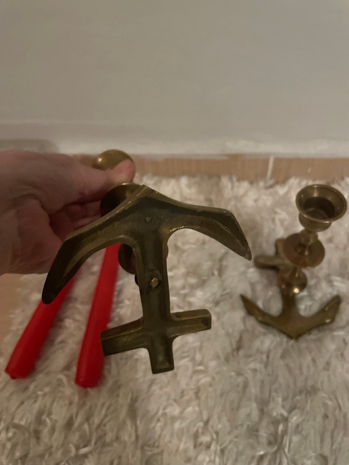 İthal pirinç marin temalı ikili şamdan - Görsel 5