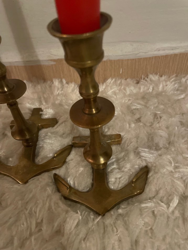 İthal pirinç marin temalı ikili şamdan - Görsel 2