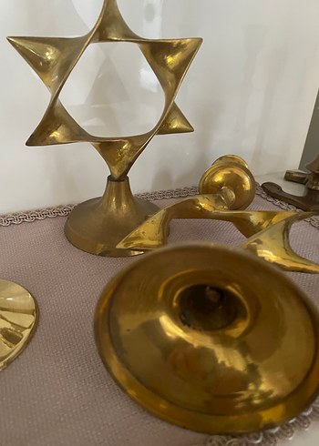 Parlak Altın Renkli pirinç şamdanlar - Görsel 5