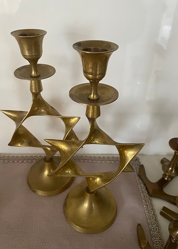 Parlak Altın Renkli pirinç şamdanlar - Görsel 3