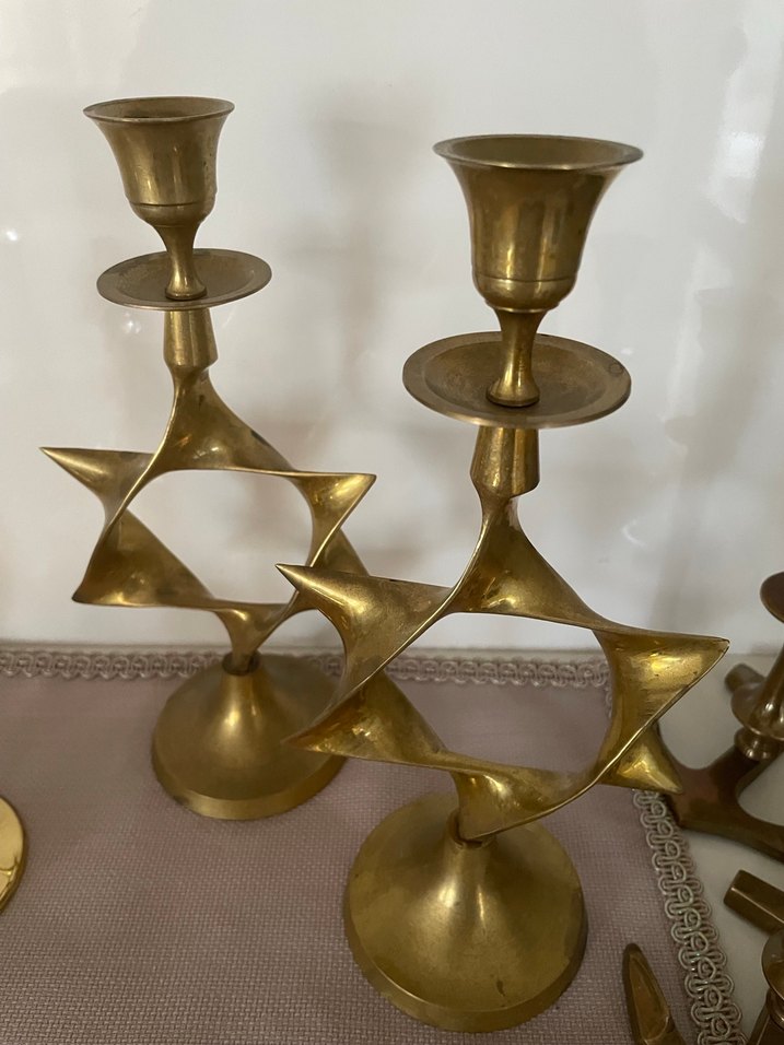 Parlak Altın Renkli pirinç şamdanlar - Görsel 2