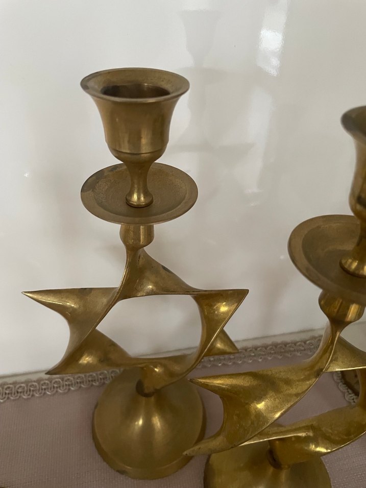 Parlak Altın Renkli pirinç şamdanlar - Görsel 4