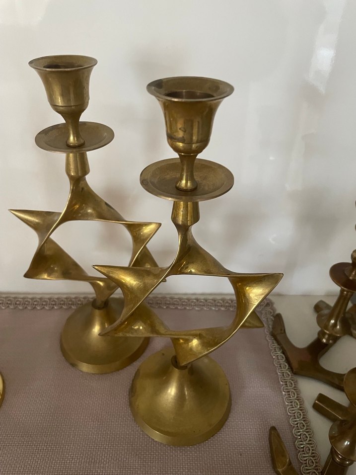 Parlak Altın Renkli pirinç şamdanlar - Görsel 3