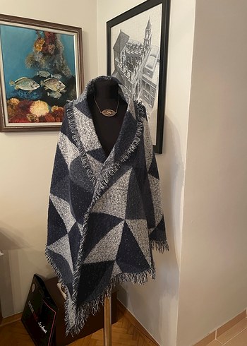 Lacivert ve açık gri asimetrik ŞAL - Görsel 3