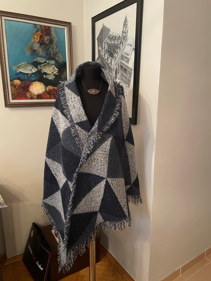 Lacivert ve açık gri asimetrik ŞAL - Görsel 3