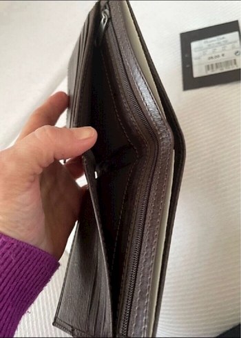 Massimo Dutti koyu kahve yeni etiketli erkek cüzdanı - Görsel 4