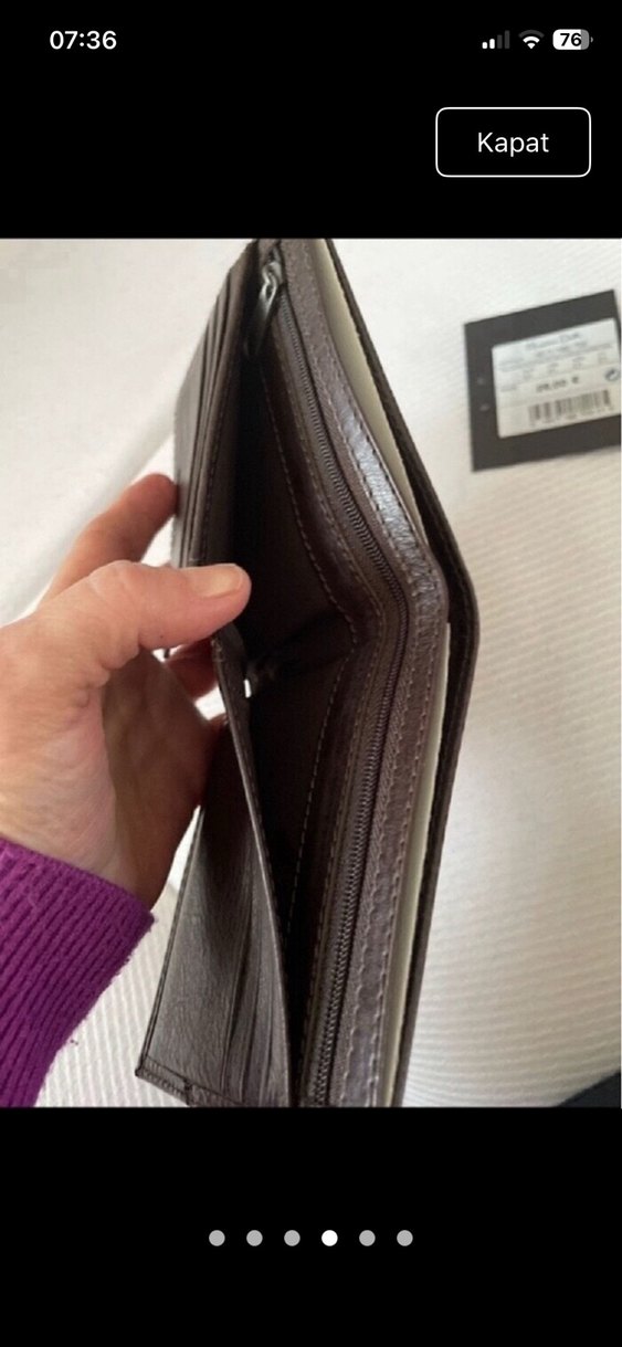 Massimo Dutti koyu kahve yeni etiketli erkek cüzdanı - Görsel 4