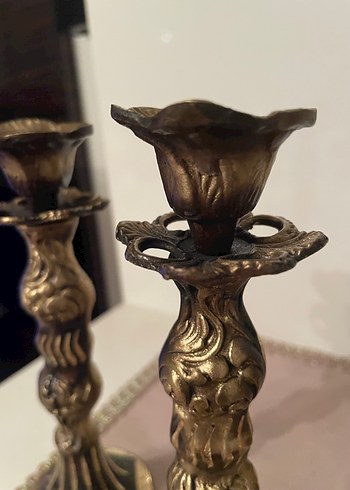 Koyu Altın Renkli Mumluk Çifti - Görsel 5