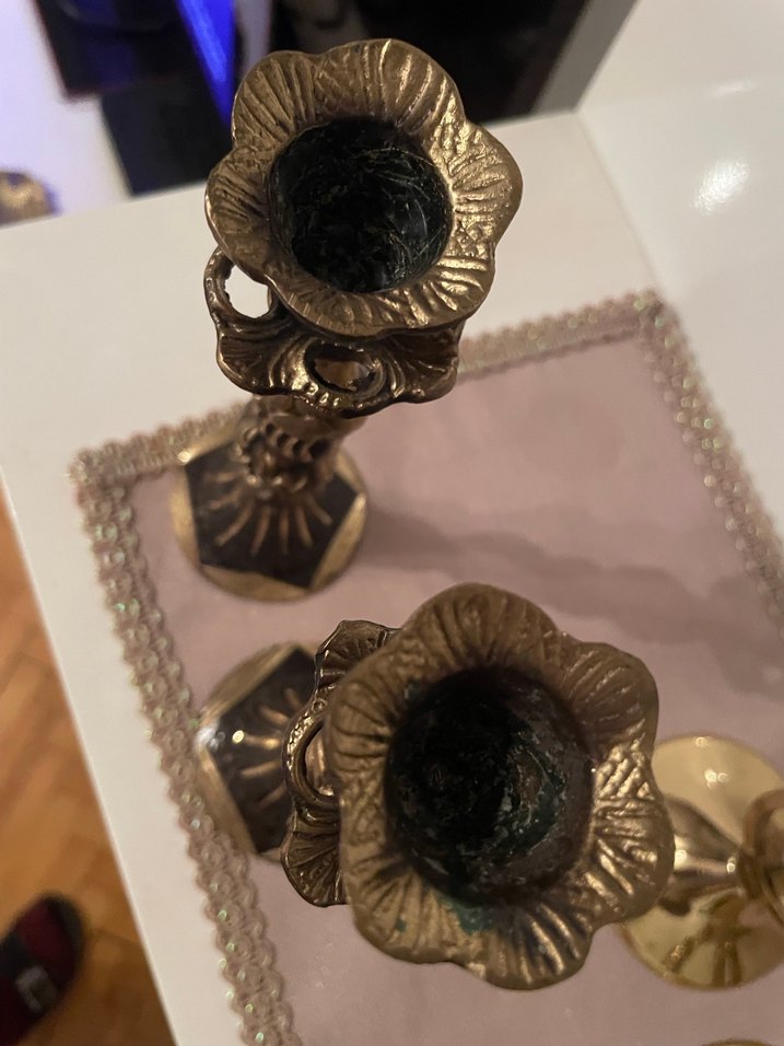 Koyu Altın Renkli Mumluk Çifti - Görsel 2