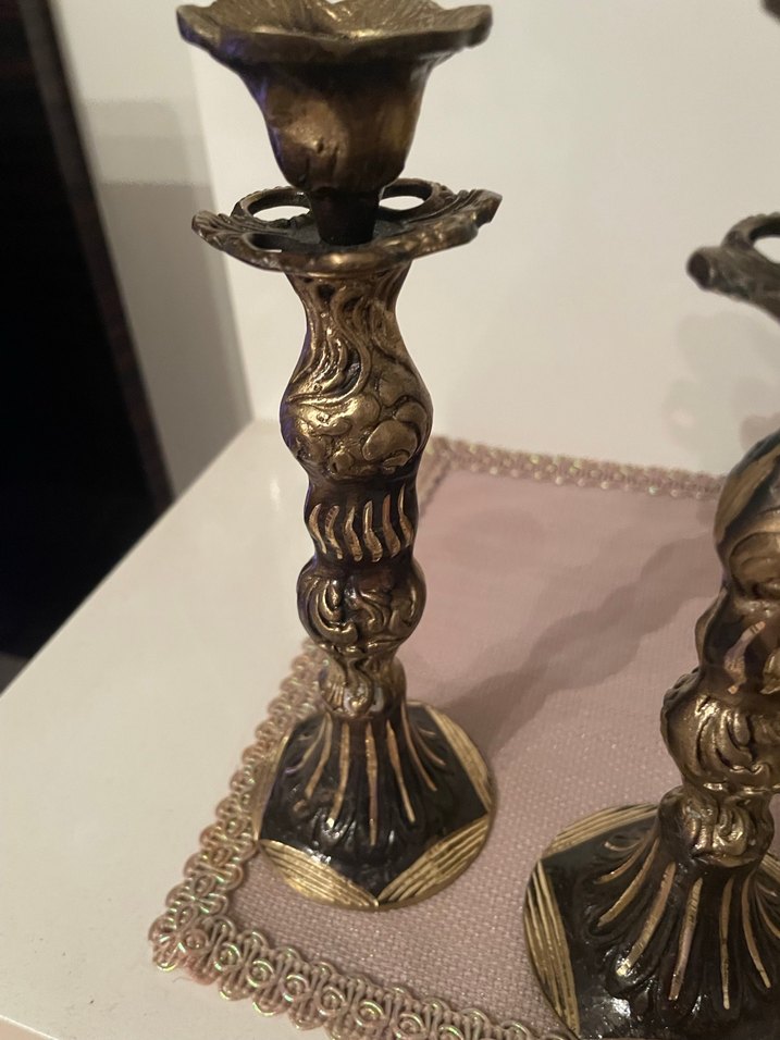 Koyu Altın Renkli Mumluk Çifti - Görsel 3