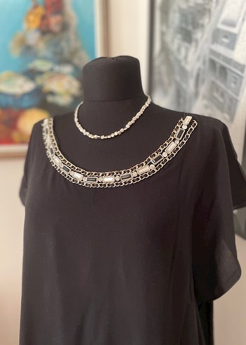 Faik Sönmez std bd siyah taşlı Pareo - Görsel 3