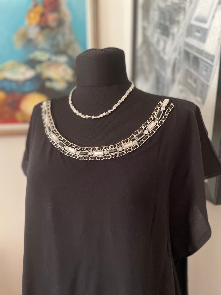 Faik Sönmez std bd siyah taşlı Pareo - Görsel 3