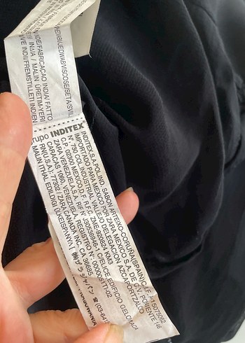m Beden Boncuk İşlemeli Siyah Uzun Kollu Bohem Tunik