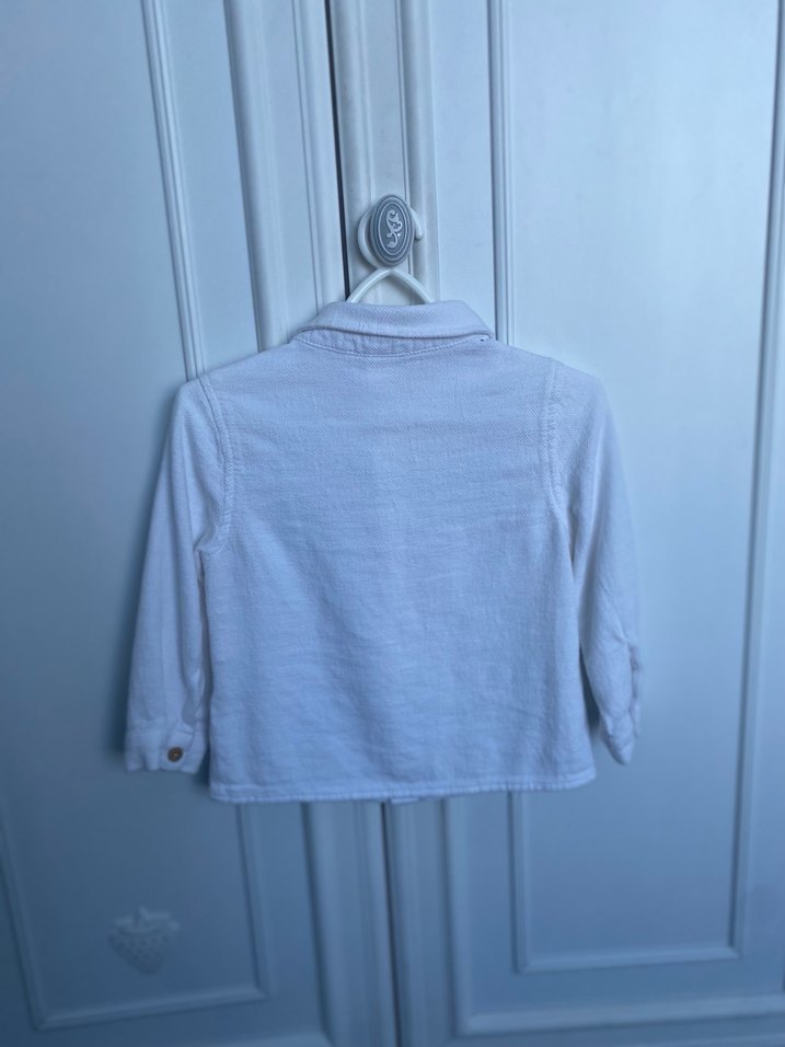 Erkek Çocuk Beyaz Keten Gömlek - Görsel 2