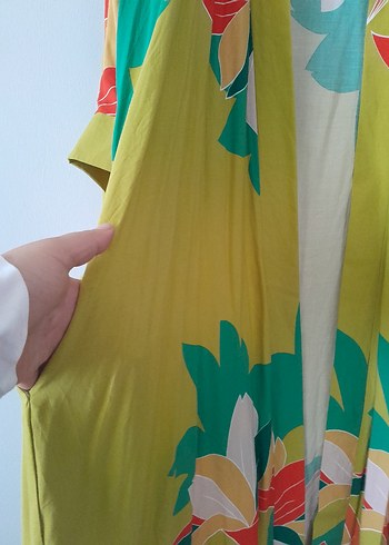 46 Beden Renkli Uzun Bohem Kimono