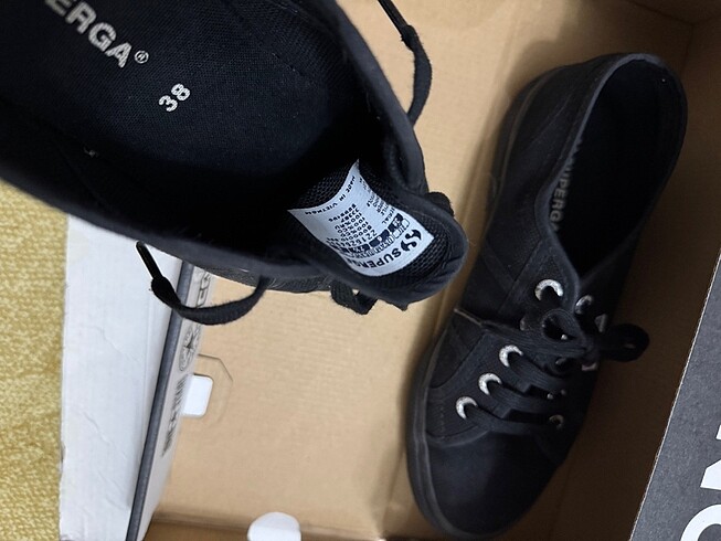 38 Beden siyah Renk Superga siyah kadın ayakkabı