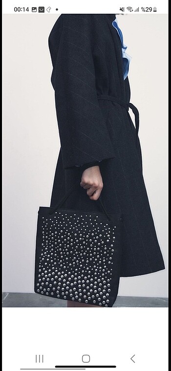 Zara Zara Zımbalı Tote Çanta