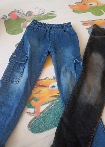 Gri Batik Desenli Kadın Denim Pantolon - Görsel 2