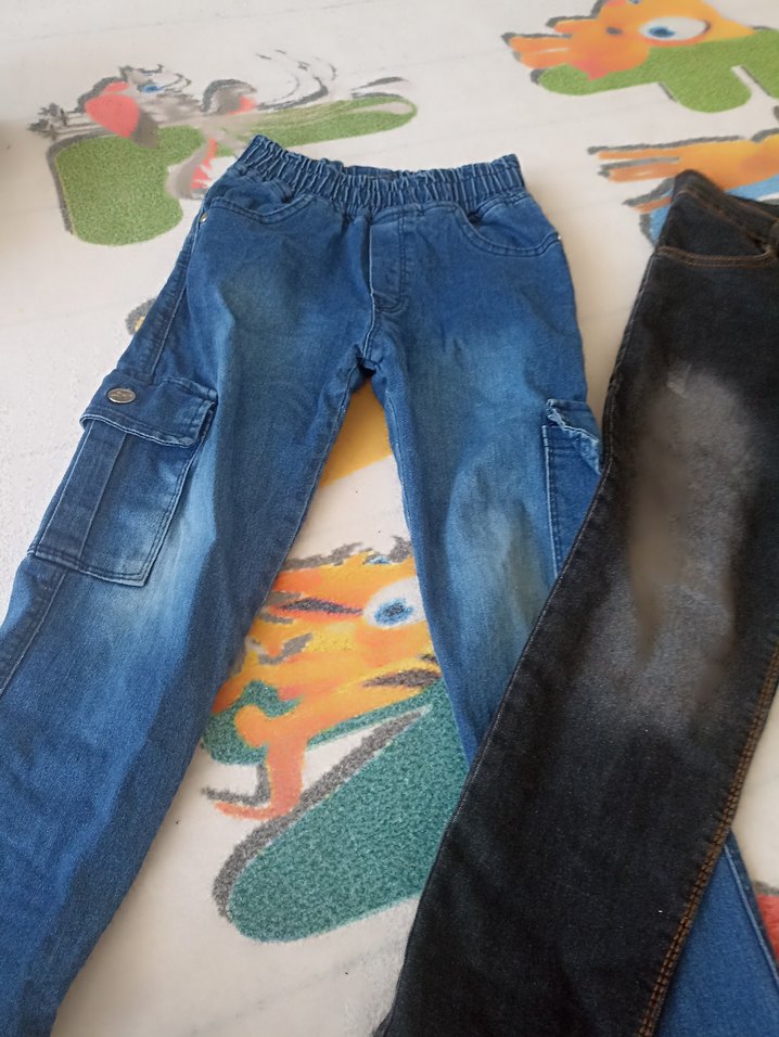 Gri Batik Desenli Kadın Denim Pantolon - Görsel 2