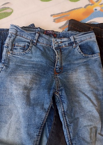 Erkek Mavi Kot Pantolon, Kemer Detaylı, Normal Boy - Görsel 2