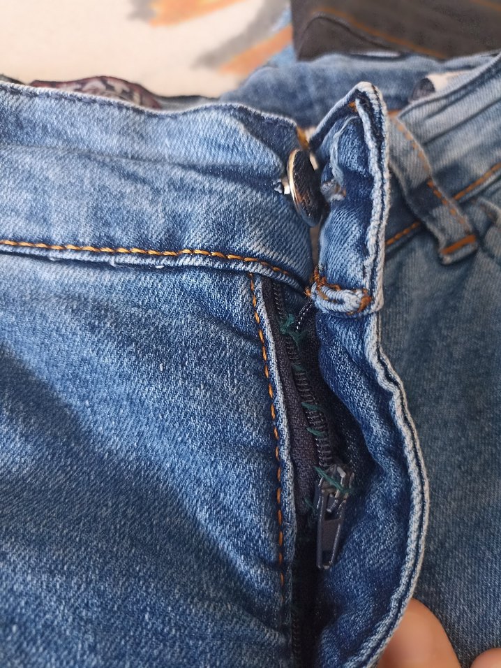 Erkek Mavi Kot Pantolon, Kemer Detaylı, Normal Boy - Görsel 3