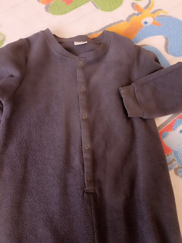 Gri Çocuk Düğmeli Tulum Pijama - Görsel 2