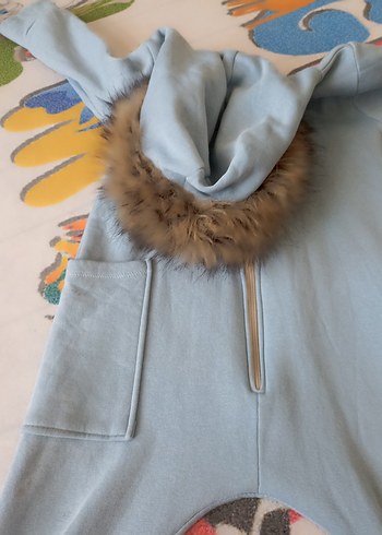 Mavi Kürklü Bebek Tulumu - Görsel 2