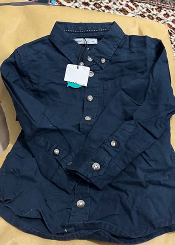 Erkek Çocuk Lacivert Denim Gömlek - Görsel 2